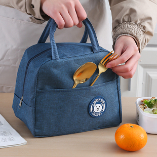 保温饭盒袋手拎便当餐包上班带饭的防水手提袋子加厚铝箔学生饭袋