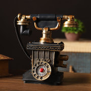 欧式复古创意电话机模型摆件家居客厅酒柜玄关装饰品摆设拍照道具