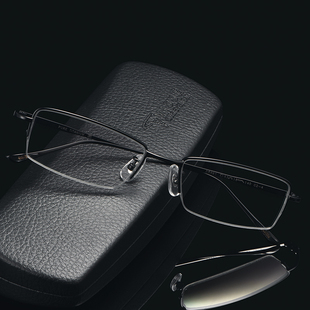 超轻纯钛眼镜男半框眼镜框可配近视镜片防蓝光眼镜金丝月底发