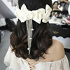 新娘结婚发带韩式水钻流苏花朵发箍盘发缎面花瓣发饰婚纱婚饰