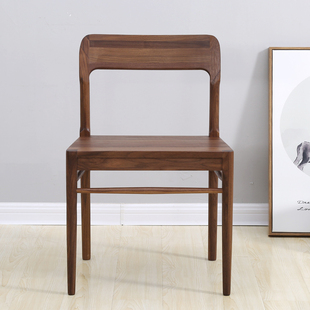 北美黑胡桃木云椅现代简约日式全实木樱桃木白橡木餐椅书桌休闲椅
