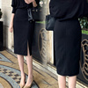 春季高端半身裙，女高腰包臀裙黑色长裙气质开叉，一步裙小个子