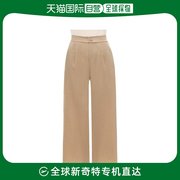 韩国直邮4CUS 牛仔裤 4CUS 夏季风格 阔腿款 褶皱细节 长裤 BF3