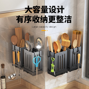 筷子筒家用商用厨房筷子置物架收纳盒沥水筷筒物品收纳筒免打孔