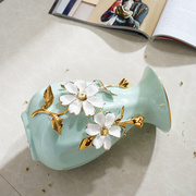 现代简约客厅创意时尚摆件家居，装饰品陶瓷干花花器小清新花瓶