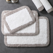 纯棉加厚地垫浴室地毯卫生间，地巾防滑卧室床边垫圆形，坐便器马桶垫