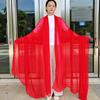 4米红色丝巾3米长款纯色围巾超大5米白纱巾春秋百搭薄中年披肩夏