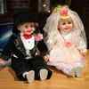 正版红色毛衣黑白婚纱婚庆情侣男女压床娃娃玩偶公仔一对结婚