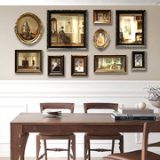 复古轻奢美式客厅照片墙欧式创意相框组合挂墙相框墙相片墙挂画