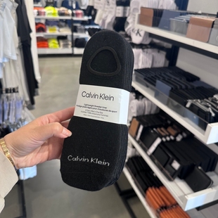 CK Calvin Klein 男士棉质吸汗防臭弹力透气船袜低帮中帮袜子 6双