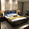 苏典乌金木全实木床1.8米双人床主卧室家具新中式轻奢真皮床婚床