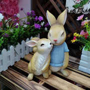花园小摆件 庭院装饰树脂工艺品家居饰品可爱动物兔子桌面摆件