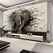 泰国风情大象沙发背景墙壁画，东南亚风格壁纸餐厅，卧室墙纸客厅墙布