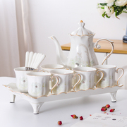 定制陶瓷描金水具高档客厅水杯，欧式茶具套装，家用冷水壶耐热杯子带