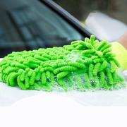 雪尼尔手套珊瑚虫加厚洗车手套毛绒，抹布双面擦车汽车用品清洁工具