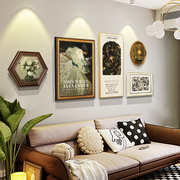 现代美式客厅装饰画法式轻奢挂画沙发背景墙壁画小众书房欧式墙画