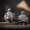 创意陶瓷大象茶宠摆件可养开片茶道茶玩招财可爱对象装饰摆设