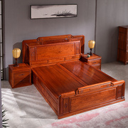 红木床缅甸花梨木大床中式卧室1.8米实木大床大果紫檀红木双人床