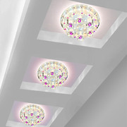 2022走廊水晶灯七彩走廊灯30cm阳台灯明装简约嵌入式悬吊式天