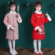 童装2020冬季旗袍裙，加厚棉袄唐装汉服女童，拜年服中国风女