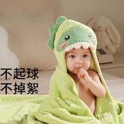 婴儿浴巾新生婴儿童浴袍超软吸水洗澡速干宝宝浴巾带帽斗篷男女孩