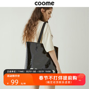 coome原创设计女包大容量单肩包女时尚漆皮大包托特包小众手提包