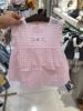 韩国中小童装tc夏季女童宝宝粉色格子猫咪背心裙短裤两件套装