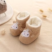 新生婴儿鞋袜秋冬季不掉3-6-12个月，男女宝宝0-1岁8软底学步棉布鞋