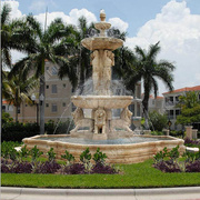 石雕黄锈石欧式喷泉风水转运球大理石流水雕塑庭院景观装饰物