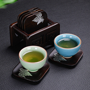 杯垫黑檀木茶杯垫功夫茶，茶杯建盏杯茶托，茶垫喝茶防烫手隔热垫电木