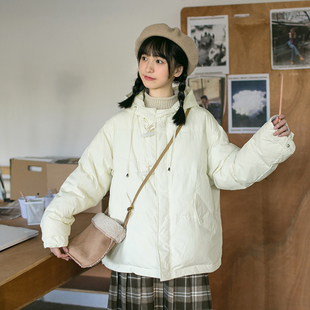 小雨良品日系羽绒服加厚棉服女冬季2023短款小个子韩系面包服