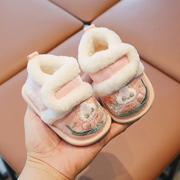 冬季婴儿鞋1到2岁宝宝，新年棉鞋周岁鞋子女，宝宝公主鞋中国风过年鞋