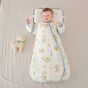 一岁宝宝睡袋秋冬款儿童，0一6月冬天宝宝，睡觉神器防踢被小孩连体衣
