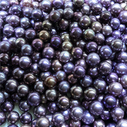 诸暨山下湖9-13mm天然本色淡水爱迪生紫色珍珠散珠裸珠圆形颗粒珠