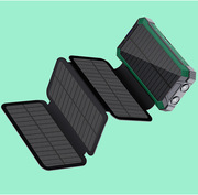 自带线太阳能充电宝20000无线充电 户外折叠太阳能板带强光手电