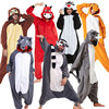 万圣节cos卡通动物成人，演出灰狼红犀牛火龙，长尾猴子连体表演服装