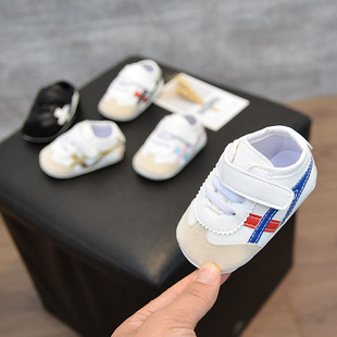0-1岁春秋男女宝宝鞋3-6-9个月新生婴儿软底防滑学步鞋运动小白鞋