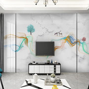 定制仿大理石壁纸现代轻奢墙布电视背景墙8d大气墙纸客厅壁画