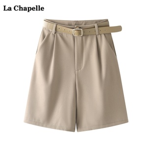 拉夏贝尔lachapelle高腰西装，短裤女夏季休闲宽松直筒阔腿五分裤