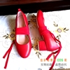 蔷薇少女の雏莓，鞋子圆头粗跟萝莉单鞋，cosplay红色绑带鞋子