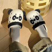 熊猫洞洞鞋女夏季可爱卡通EVA户外穿亲子防滑软底两穿包头凉拖鞋