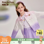 pawinpaw卡通小熊童装2024年夏季女童儿童时尚，百搭牛仔外套