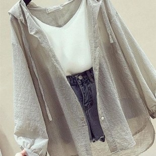 速发防晒衣女装2023年夏韩版宽松雪纺防紫外线开衫百搭长袖透气薄