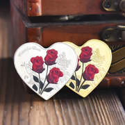 情人节礼物品爱心红玫瑰硬币创意小玩意情侣送女友七夕纪念币婚礼