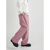 模范生 韩版粉红色宽松直筒工装铆钉立体裁剪牛仔裤 个性时尚潮男
