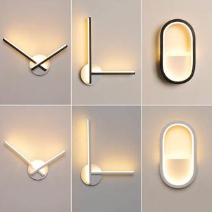 LED创意卧室壁灯现代简约艺术背景墙书房阅读灯具 过道床头小夜灯