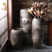 复古陶瓷花瓶客厅插花摆件现代简约大号落地花瓶别墅庭院花艺