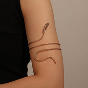 跨境欧美夸张蛇形手环，女复古时尚扭曲缠绕金属小蛇臂环个性袖箍