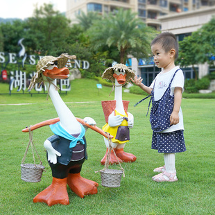 花园庭院装饰品摆件园林，景观幼儿园雕塑小品仿真动物，鸭子创意摆设