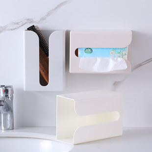 厨房免打孔抽纸盒墙上壁挂式纸巾架创意，简约塑料卫生间厕所纸巾盒